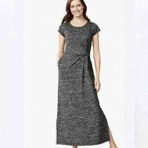 The Oprah magazine Collection for Talbots  Grey Pockets Maxi Dress‎ Sz M
